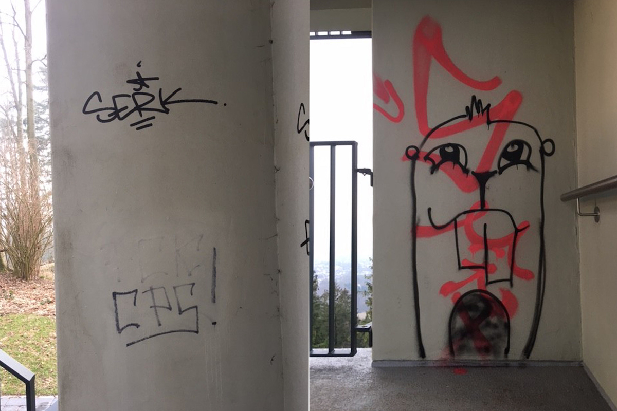 Anfang des Jahres wurden sowohl der Hermannsturm als auch der Varusturm durch Farbschmierereien und Graffitis verunstaltet. / Foto: Stadt Georgsmarienhütte