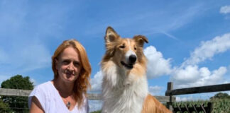 Hundetrainerin Doris Rode-Rosga und Filmhund Lassie
