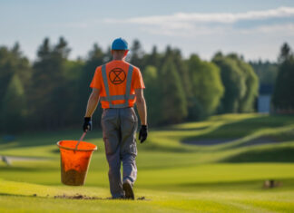 Kommentar: Extinction Rebellion fordert… Extinction Rebellion Aktivist auf dem Golfplatz