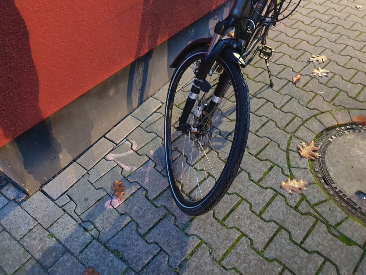 verbogenes Vorderrad am Fahrrad