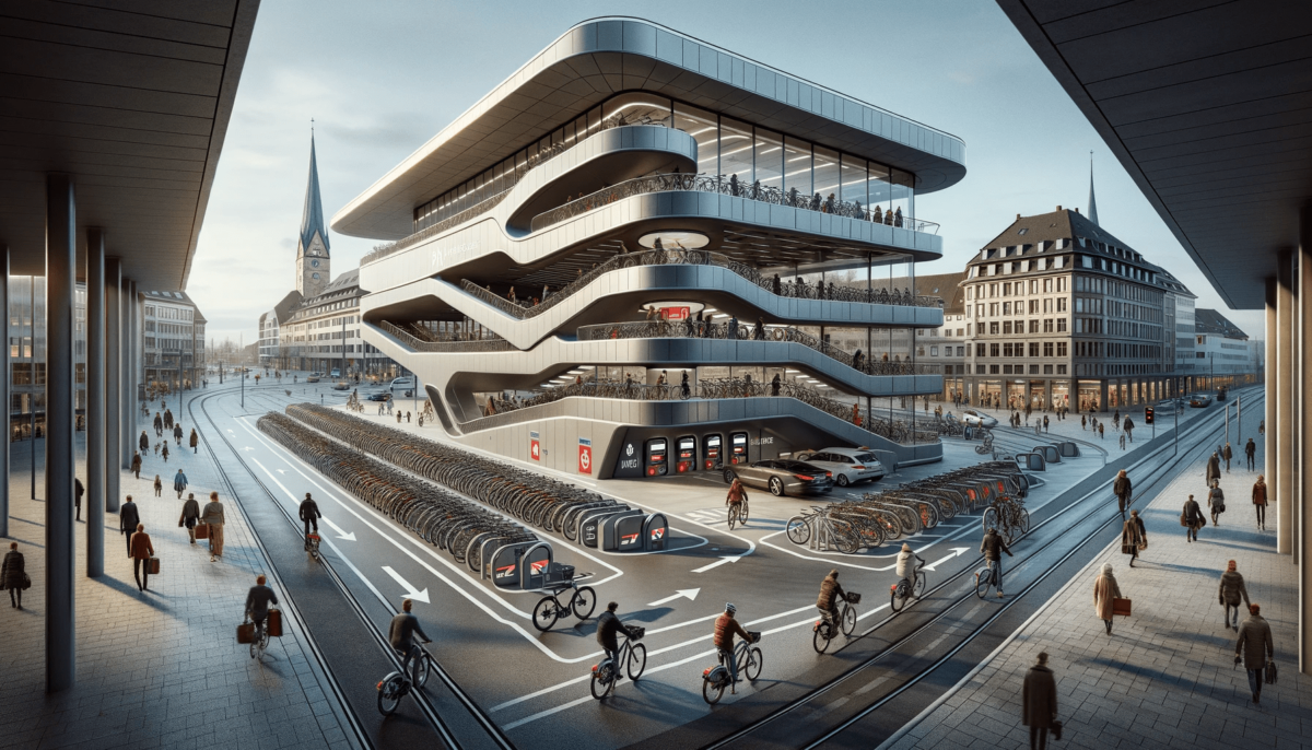 So stellt sich die KI das neue Fahrradparkhaus am Altstadtbahnhof vor