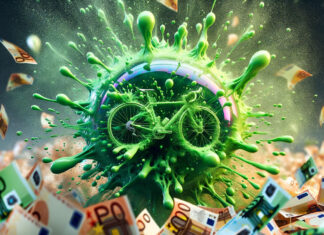 Die grüne Seifenblase platzt