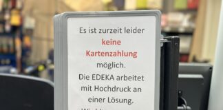 Hinweis zur Kartenzahlung bei Edeka in Osnabrück