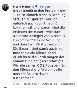 MdL Frank Henning (SPD) über Bauernproteste am 8. Januar 2024