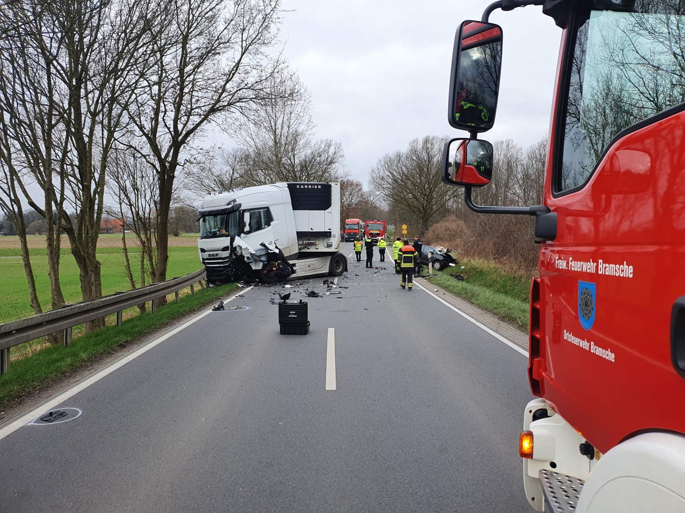 Tödlicher Unfall: PKW und LKW in Bramsche zusammengestoßen