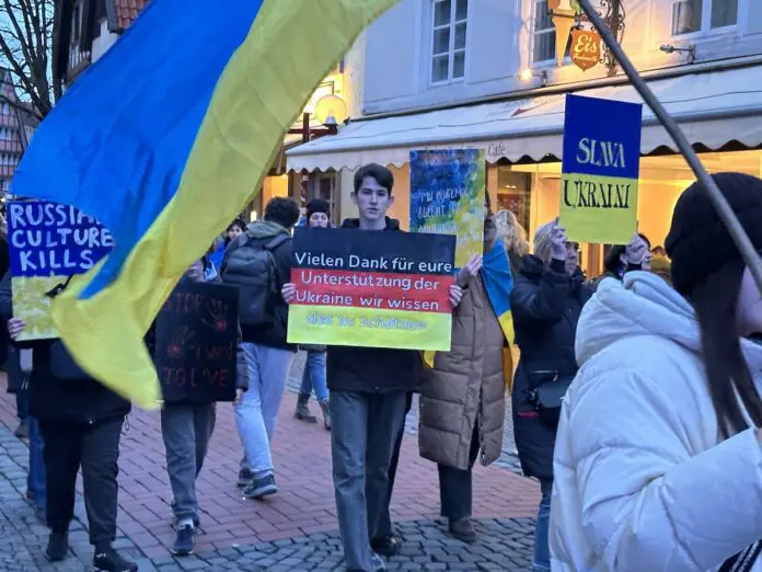 Demonstration zum 2. Jahrestag des Ukraine-Kriegs in Osnabrück