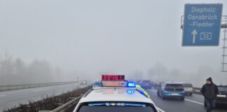 Unfall im Nebel auf der Autobahn bei Osnabrück