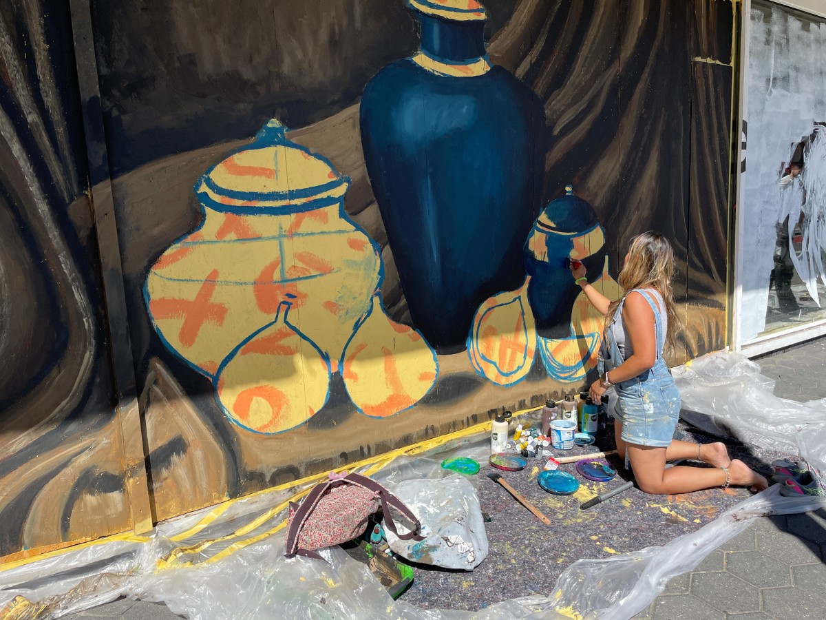 Galeria-Ruine am Neumarkt wird verschönert. / Foto: Dominik Lapp