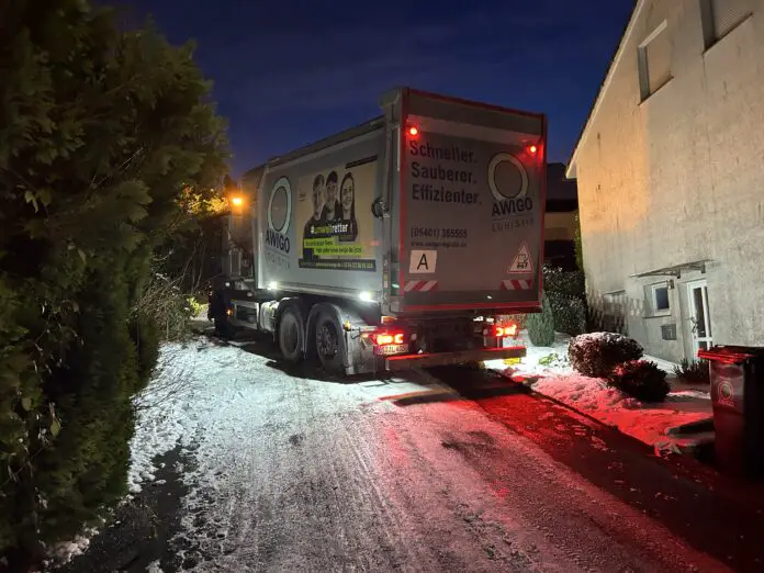 Müllabfuhr im Winter. / Foto: AWIGO
