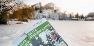 Bäder-Regionskarte vor dem Hintergrund von Schloss Iburg