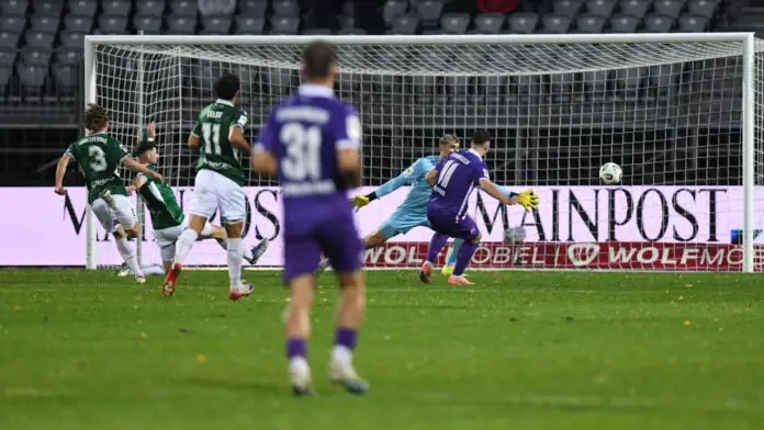 Robin Meißner trifft zum 2:0 für den VfL Osnabrück.