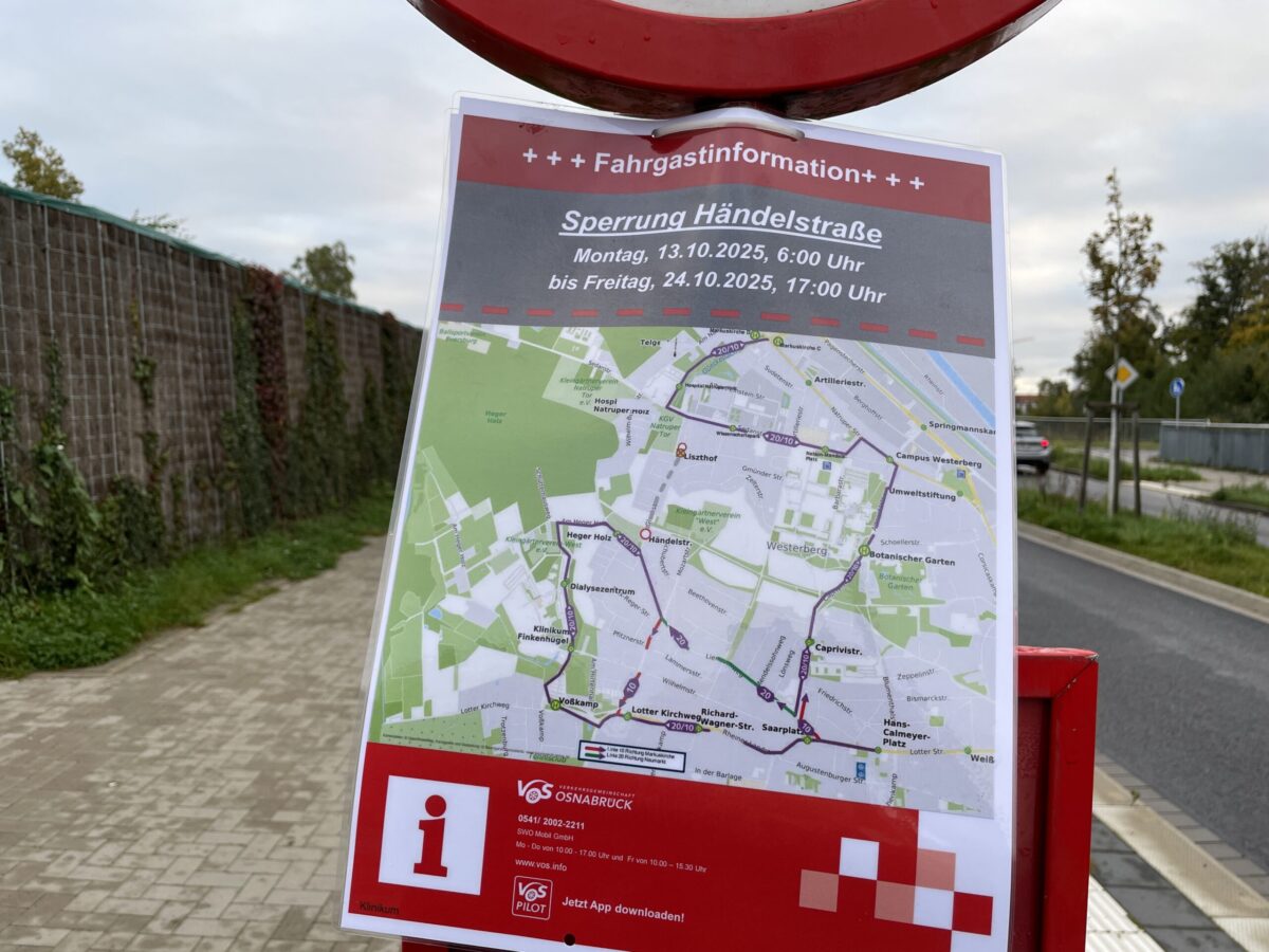 Wegen Mini-Baustelle am Westerberg: Buslinie 10/20 muss Umweg fahren – Haltestellen fallen weg Umwege auf der Buslinie 10/20. / Foto: Dominik Lapp