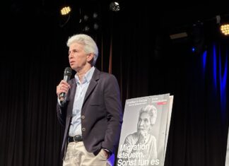 Marie-Agnes Strack-Zimmermann in der Lagerhalle Osnabrück, 23.05.2024