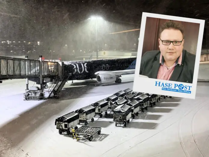 Schnee am Flughafen Hannover am 09.01.2026. / Foto: Pohlmann