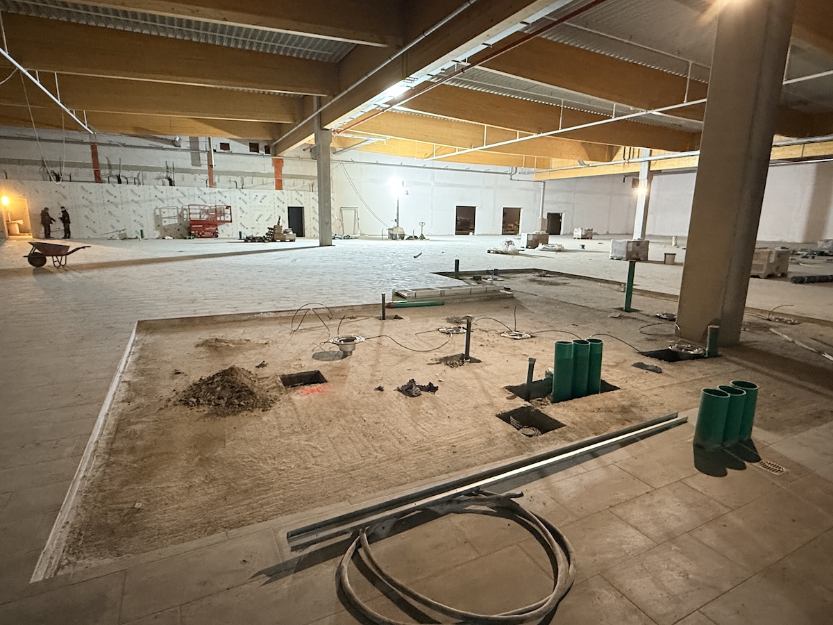 Platz für die Käsetheke auf der Baustelle Marktkauf in Belm
