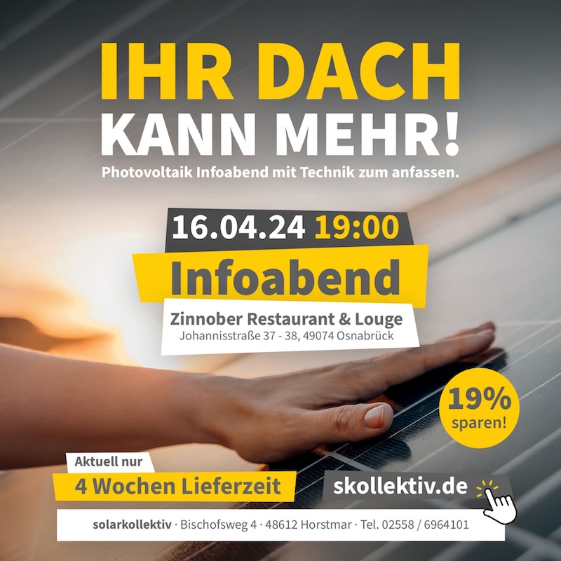 solarkollektiv: Infoabend zum Thema Photovoltaik am 16.4.24 in Osnabrück