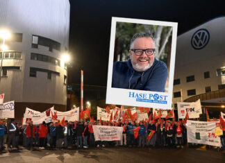 Kommenbtar zum IGM Streik vor VW Osnabrück / Foto: IGM Osnabrück