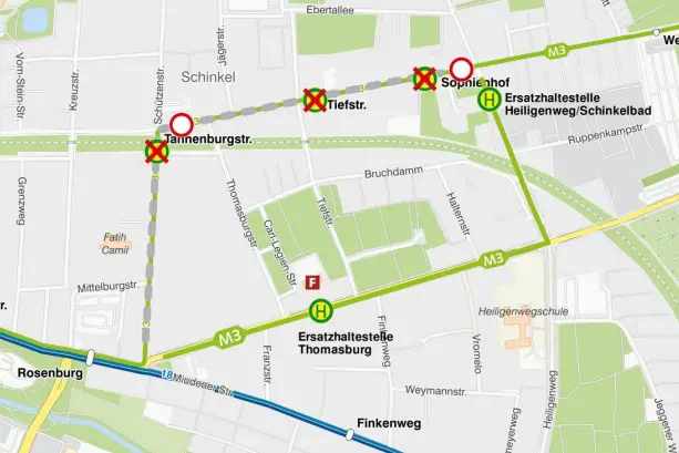 Umleitung Tannenburgstraße am 15.11.2025